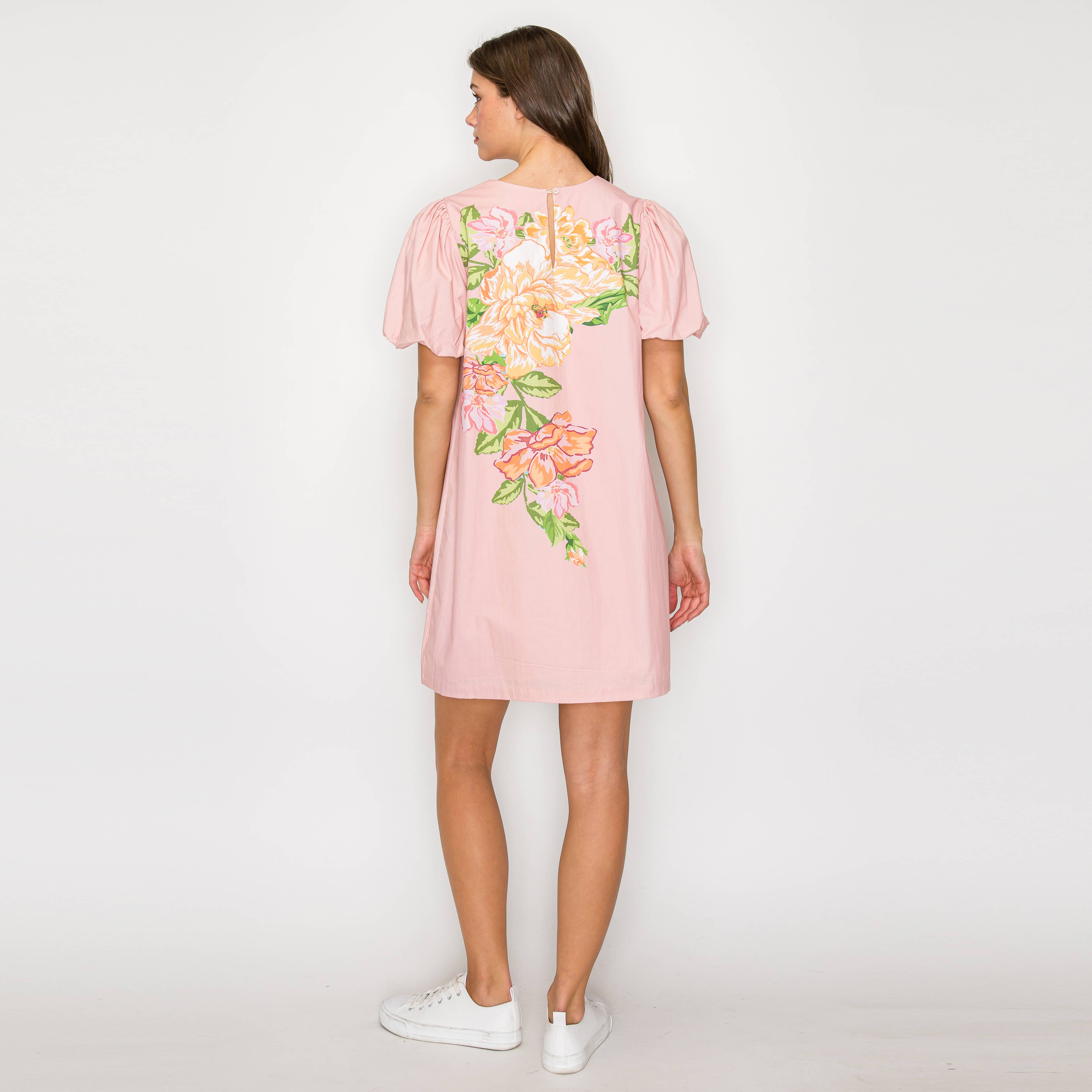 Flower Piece Print Mini Dress