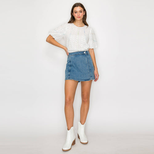 White Daisy Cotton Eyelet Top