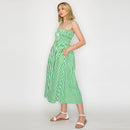 Summer Green Stripe Midi Dress