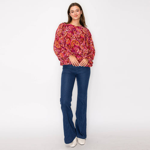 Gypsy Paisley Dramatic Sleeve Blouse
