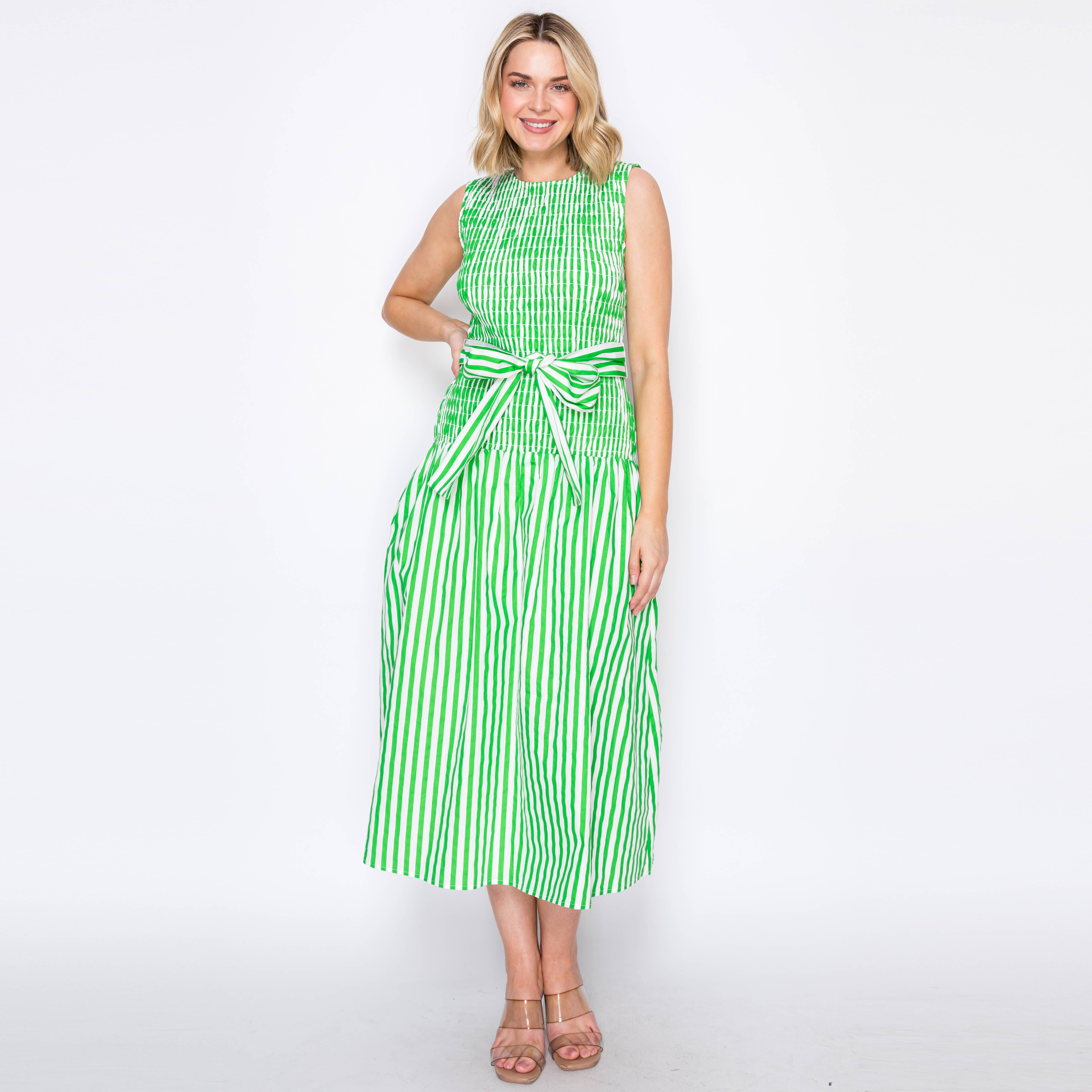Lime Grove Smocked Midi Dress