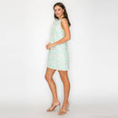 Mint Lace Patch Work Mini Shift Dress