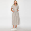 Tortilla Stripe Midi Shirt Dress