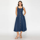 The Willow Denim Midi Dress