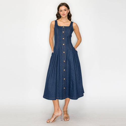 The Willow Denim Midi Dress