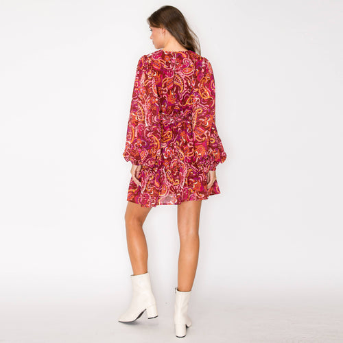 Gypsy Paisley Dramatic Sleeve Mini Dress